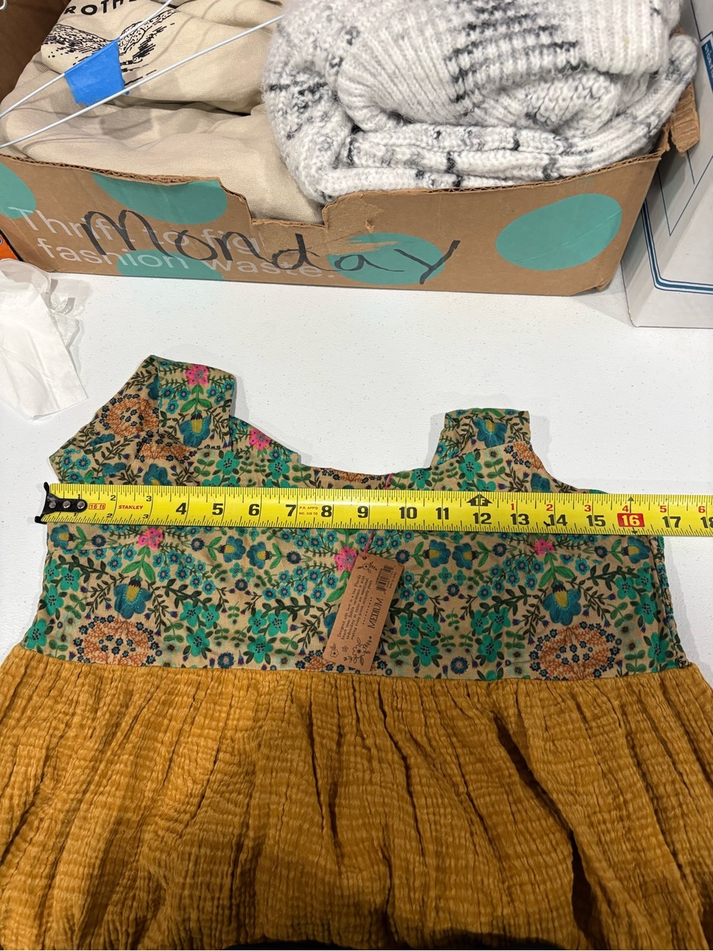 New Natural Life Tricia Maxi Dress Womens M Floral Boho Tiered Mustard Gauze - Picture 6 of 7
